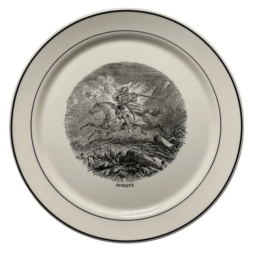 Vintage Villeroy Boch Black White Dessert Display Plate 7.5